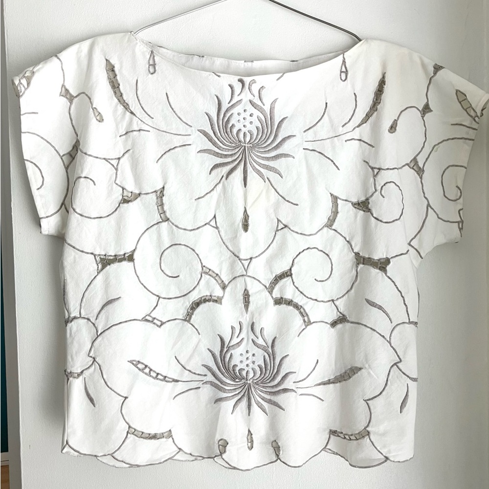 HANDMADE Cut-Out Blouse
